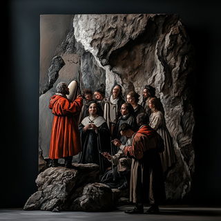 Chromafrontier style, Midjourney V6.1: classical 18th-century oil painting