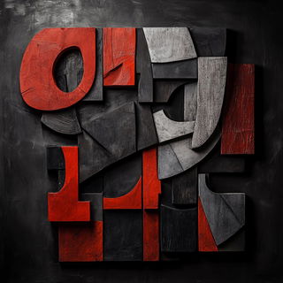 Chromafrontier style, Midjourney V6.1: typographic composition with large letters