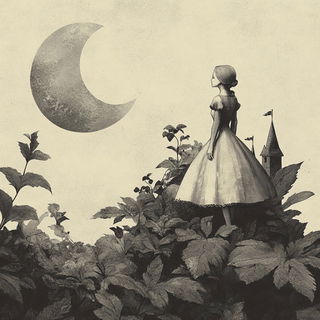 Ornamentanime style, Midjourney V6.1: retro fairy-tale illustration