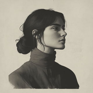 Ornamentanime style, Midjourney V6.1: photographic portrait of female protagonist