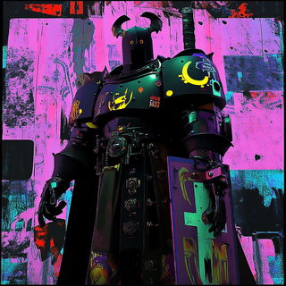 Ruinbraid style, Midjourney V6.1: concept art character design of retropunk steam knight