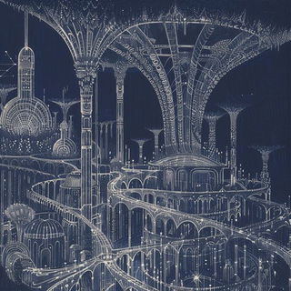 Vesperquay style, Midjourney V6.1: megacity with futuristic bioarchitecture