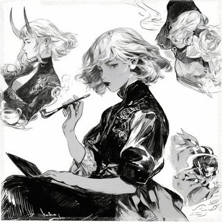 Kragmire Workshop style, Midjourney V6.1: black-and-white manga comic strip