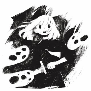 Studio Kera Volt style, Midjourney V6.1: black-and-white manga comic strip