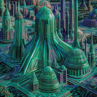 Canyonregister style, Midjourney V6.1: megacity with futuristic bioarchitecture