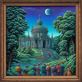 Canyonregister style, Midjourney V6.1: classical 18th-century oil painting