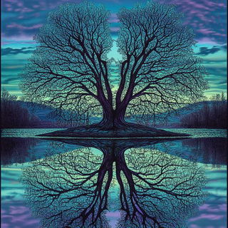 Canyonregister style, Midjourney V6.1: realistic landscape photograph of quiet dawn
