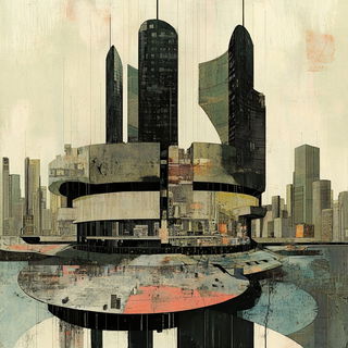 Celshibui style, Midjourney V6.1: megacity with futuristic bioarchitecture