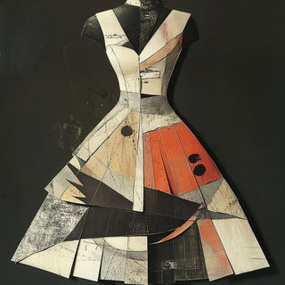 Celshibui style, Midjourney V6.1: haute-couture fashion outfit