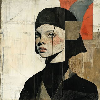 Celshibui style, Midjourney V6.1: photographic portrait of female protagonist