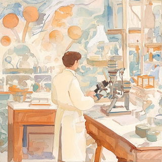 Forged Neon Midcentury style, Midjourney V6.1: editorial illustration for popular scientific magazine cover