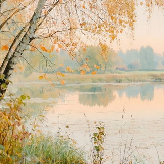 Forged Neon Midcentury style, Midjourney V6.1: realistic landscape photograph of quiet dawn