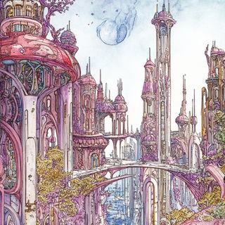 Glacioneon style, Midjourney V6.1: megacity with futuristic bioarchitecture