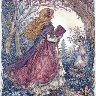 Glacioneon style, Midjourney V6.1: retro fairy-tale illustration