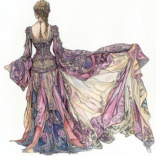 Glacioneon style, Midjourney V6.1: haute-couture fashion outfit