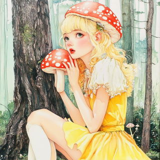 Inkshoujo style, Midjourney V6.1: retro fairy-tale illustration