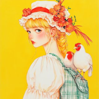 Inkshoujo style, Midjourney V6.1: traditional folk art