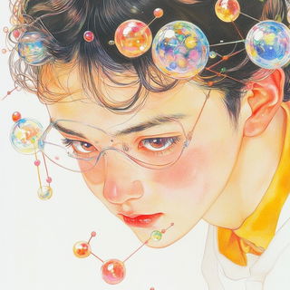Inkshoujo style, Midjourney V6.1: editorial illustration for popular scientific magazine cover