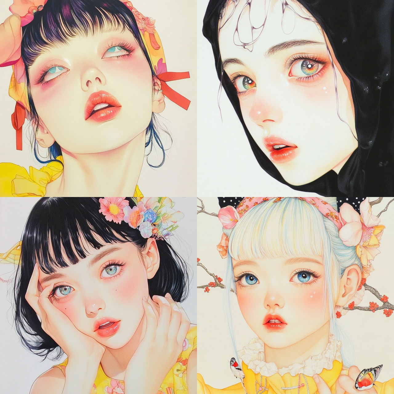 Inkshoujo style, Midjourney V6.1, render 1 of 4