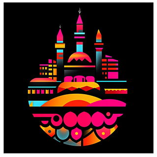 Balloonsamba style, Midjourney V6.1: bold minimalist logo design for Istanbul city municipal services