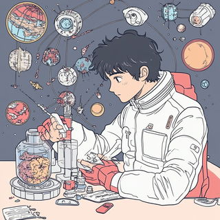 Raven Crucible style, Midjourney V6.1: editorial illustration for popular scientific magazine cover