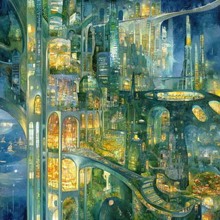Gogglehorn Mycelia style, Midjourney V6.1: megacity with futuristic bioarchitecture