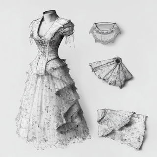 Impastoweave style, Midjourney V6.1: haute-couture fashion outfit