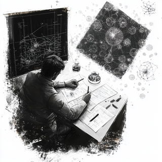Impastoweave style, Midjourney V6.1: editorial illustration for popular scientific magazine cover