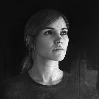 Impastoweave style, Midjourney V6.1: photographic portrait of female protagonist