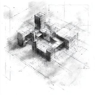 Impastoweave style, Midjourney V6.1: technical infrastructure blueprint schematics