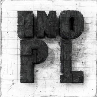 Impastoweave style, Midjourney V6.1: typographic composition with large letters