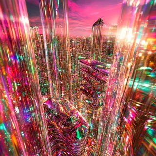 Clifforia style, Midjourney V6.1: megacity with futuristic bioarchitecture