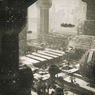 Neonopalism style, Midjourney V6.1: megacity with futuristic bioarchitecture
