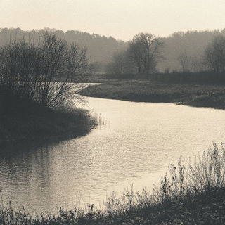 Neonopalism style, Midjourney V6.1: realistic landscape photograph of quiet dawn