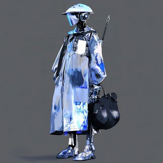 Glazefolk style, Midjourney V6.1: concept art character design of retropunk steam knight