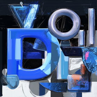 Glazefolk style, Midjourney V6.1: typographic composition with large letters