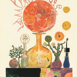 Umber Isobarism style, Midjourney V6.1: editorial illustration for popular scientific magazine cover