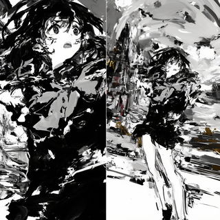 Coralwind Ideogram style, Midjourney V6.1: black-and-white manga comic strip
