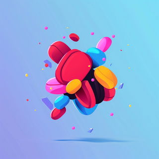 Chromatic Actionist Print style, Midjourney V6.1: abstract 3D render