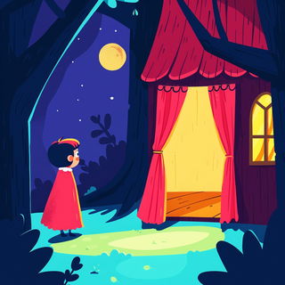 Chromatic Actionist Print style, Midjourney V6.1: retro fairy-tale illustration