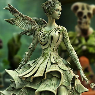 Gutterlight Monument style, Midjourney V6.1: haute-couture fashion outfit