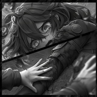 Gutterlight Monument style, Midjourney V6.1: black-and-white manga comic strip