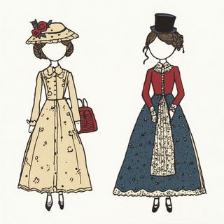 Balloonvale Gouache style, Midjourney V6.1: haute-couture fashion outfit