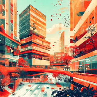 Codexarch style, Midjourney V6.1: megacity with futuristic bioarchitecture