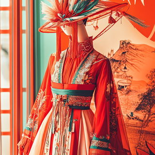 Codexarch style, Midjourney V6.1: haute-couture fashion outfit