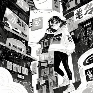Codexarch style, Midjourney V6.1: black-and-white manga comic strip