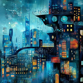 Gullwing Graffitics style, Midjourney V6.1: megacity with futuristic bioarchitecture