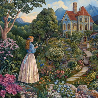Opalstar Chromanime style, Midjourney V6.1: retro fairy-tale illustration