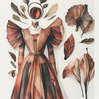 Colortrace Cyclone style, Midjourney V6.1: haute-couture fashion outfit