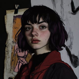 Shardhaven style, Midjourney V6.1: photographic portrait of female protagonist